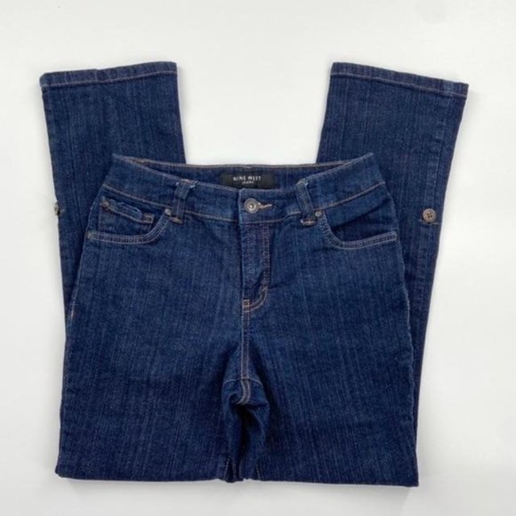 Nine West East End Capri Jeans Midrise Roll Tab 2 - Picture 1 of 11